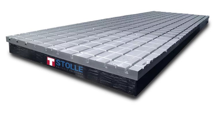 Piano standard STOLLE grezzo, con griglia di cave a T sulla superficie
